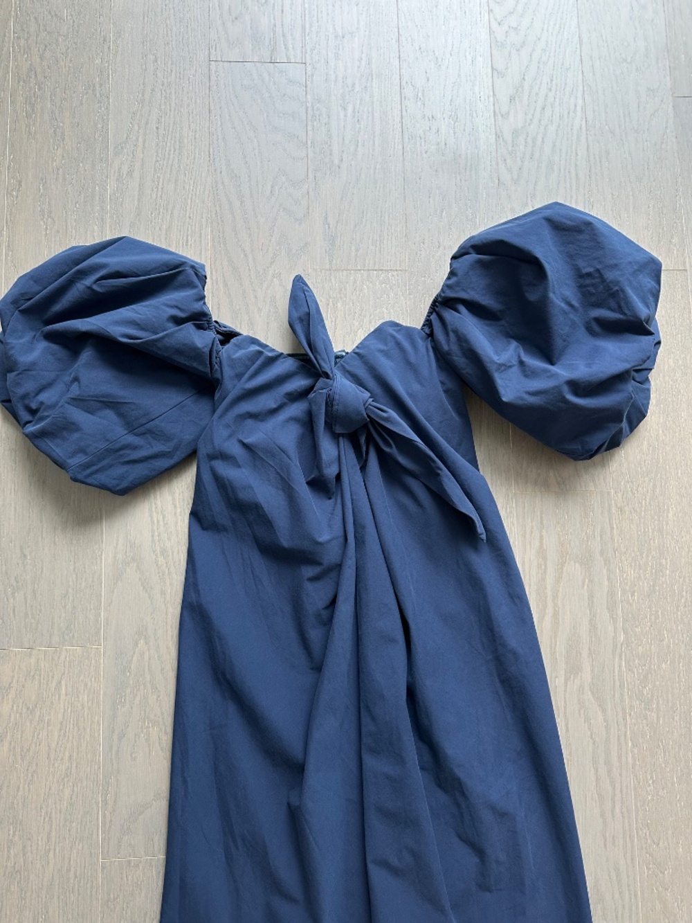 Caroline Constas Reyna Navy Blue Puff Sleeve Maxi Dress - SMALL - Picture 5 of 9